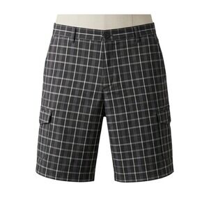 Adidas Mens Golf Shorts Size 38 Black White Plaid Casual Performance 88387